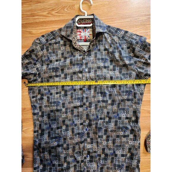 7 Downie St. Long Sleeves Shirt Size 2 Squared pattern Pre-Owned - Picture 7 of 8